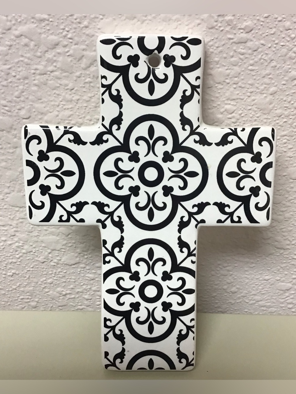 Ceramic Black and White Cross Christian Home Wall Decor
